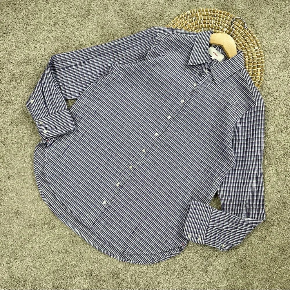 XiRENA Women’s Dawson Crinkled Button Down Shirt Longsleeve in Plaid Purple XS - Picture 2 of 14